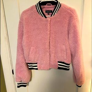Pink fuzzy jacket